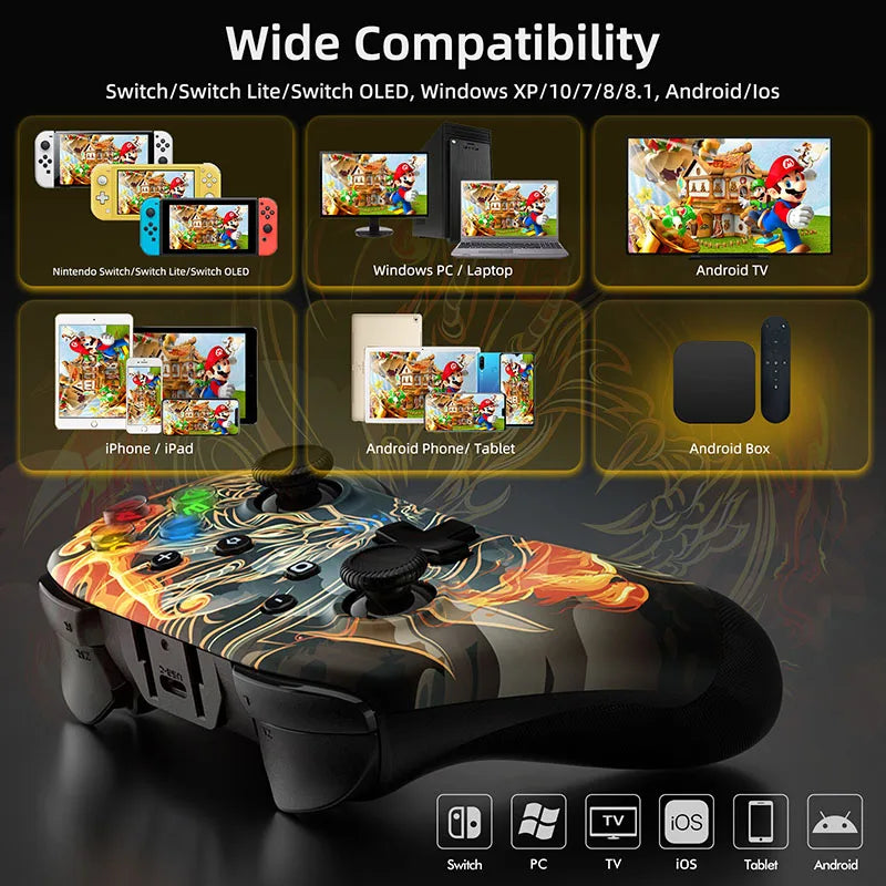 Comando Wireless SMX9124 Nintendo Switch, PC, Android, iOS, Steam e Playstation