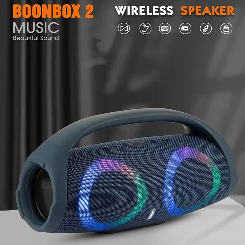 Coluna Portátil Boombox2 GRANDE 100W Subwoofer 360 Áudio Surround TWS FM Bluetooth